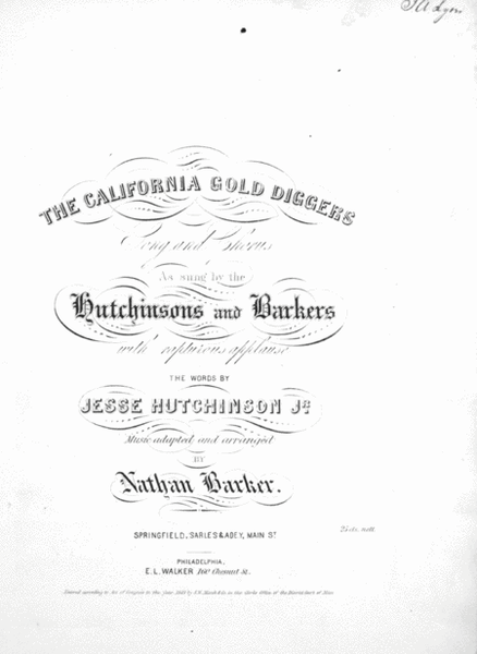 The California Gold Diggers. Song and Chorus
