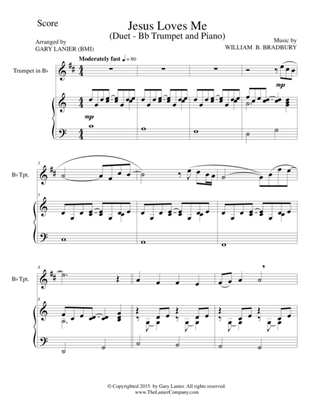Book cover for JESUS LOVES ME (Duet – Bb Trumpet and Piano/Score and Parts)