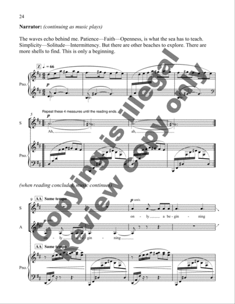Lessons from the Sea (Cantata) SSAA scores gallery preview page 12