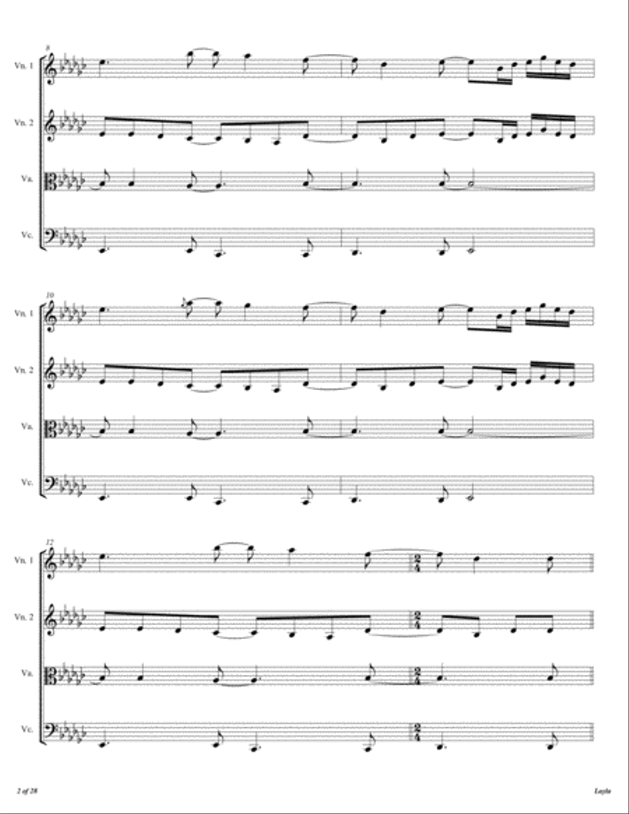 Layla String Quartet scores gallery preview page 3