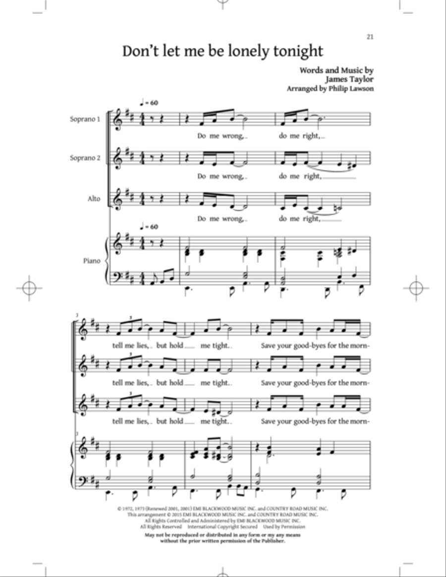 You've Got A Friend: Five James Taylor Classics SSA scores gallery preview page 19