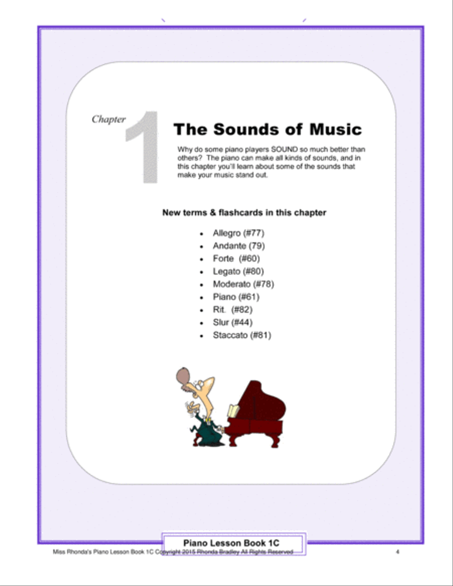 Piano Lesson Book 1C Miss Rhonda's Piano Course for Kids Piano Method scores gallery preview page 4