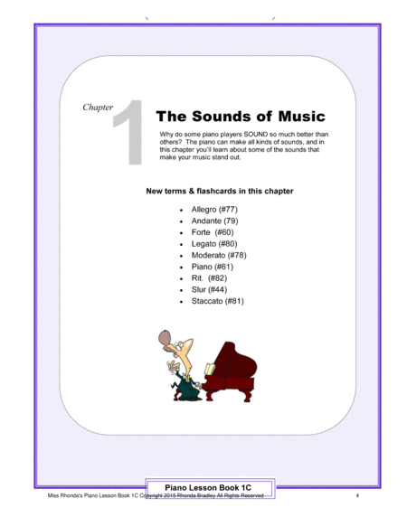 Piano Lesson Book 1C Miss Rhonda's Piano Course for Kids image number null
