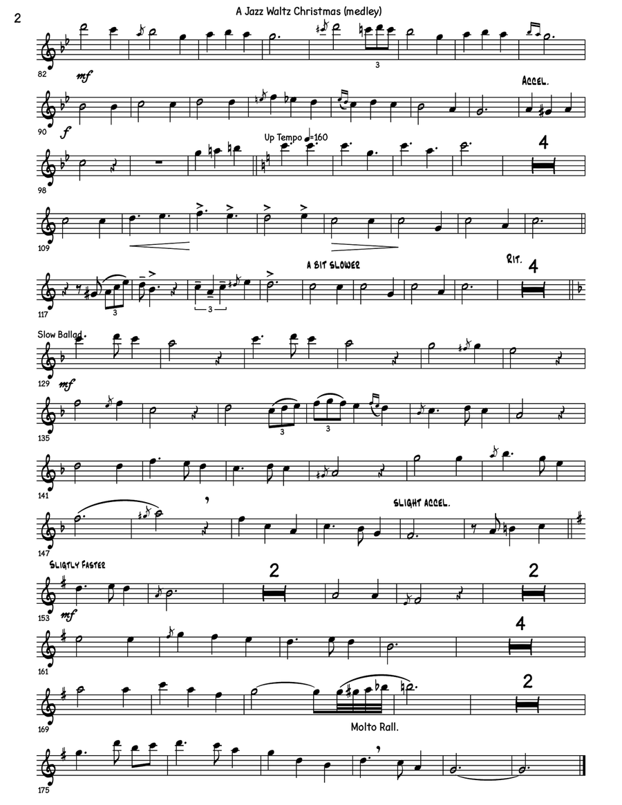 A Jazz Waltz Christmas (medley) Tenor Saxophone scores gallery preview page 3