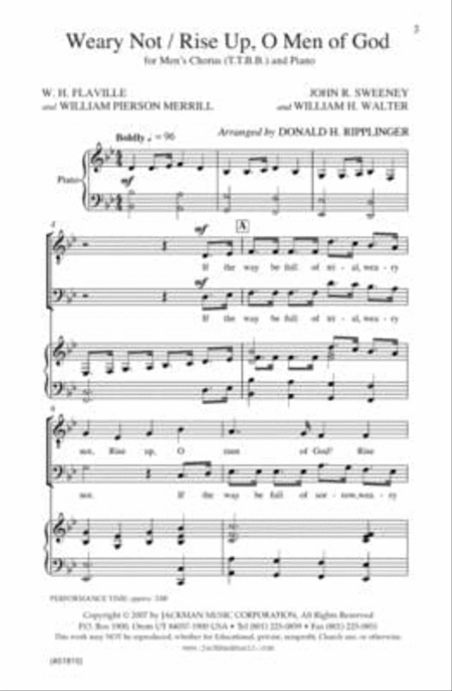 Weary Not / Rise Up O Men of God - TTBB TTBB scores gallery preview page 2