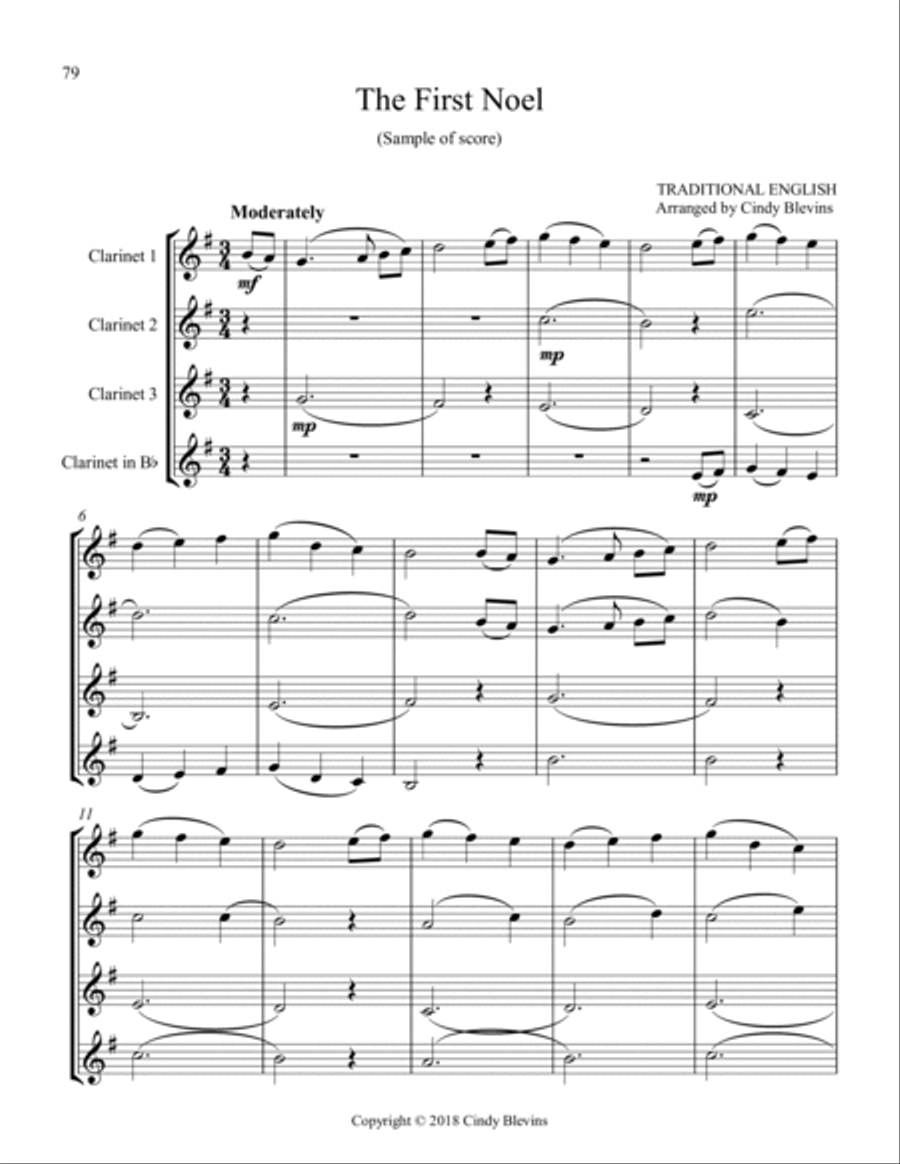 Clarinet Quartets for Christmas, Vol. I Clarinet Quartet scores gallery preview page 5