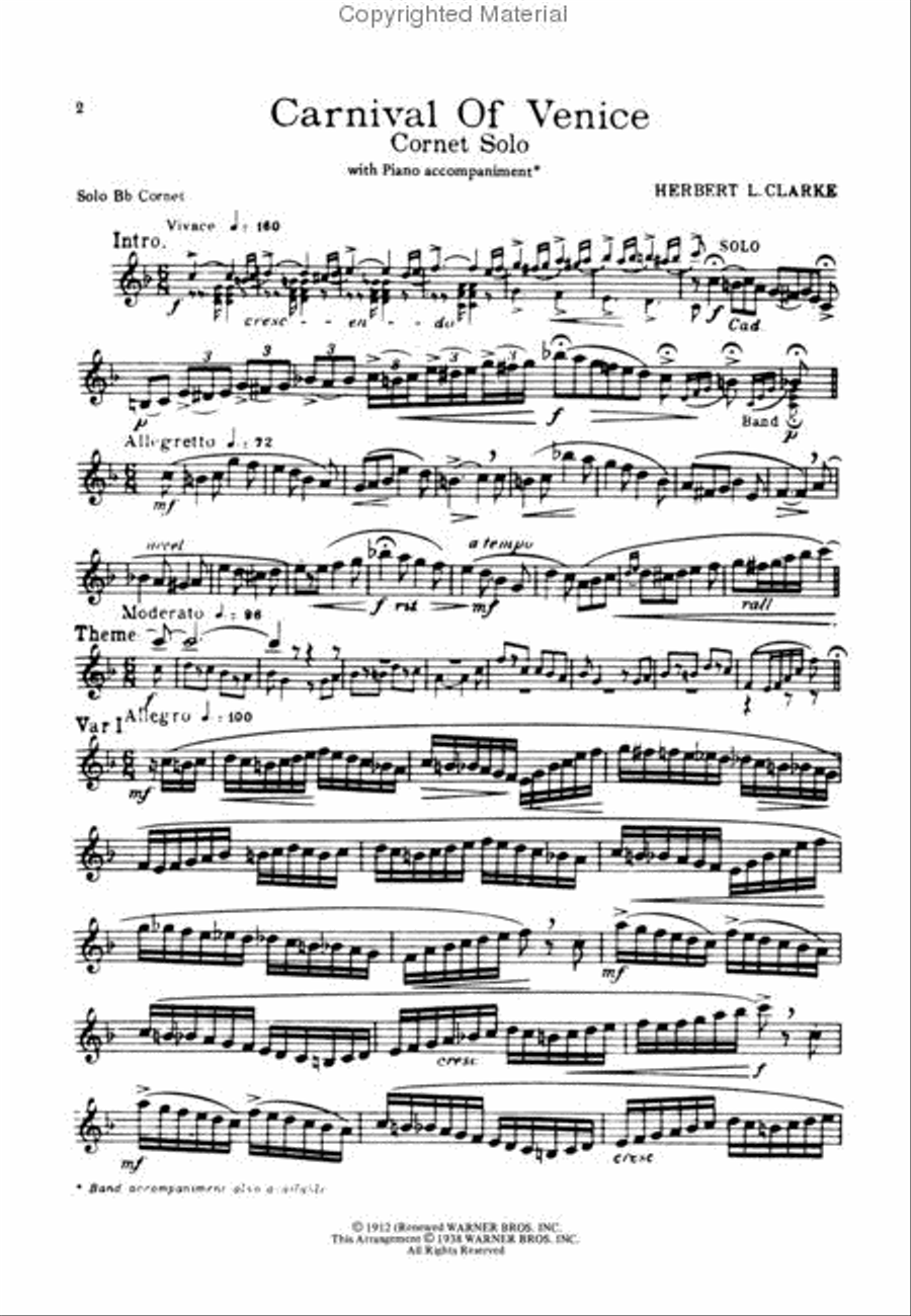 Carnival of Venice (Variations) Small Ensemble scores gallery preview page 2
