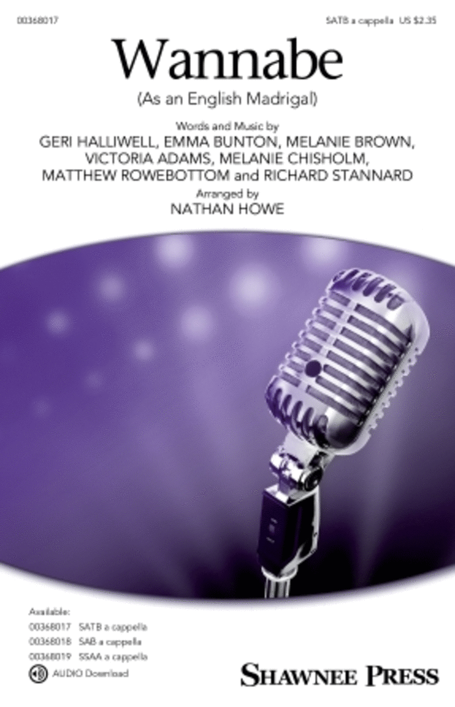 Wannabe (As an English Madrigal) by The Spice Girls 4-Part - Sheet Music