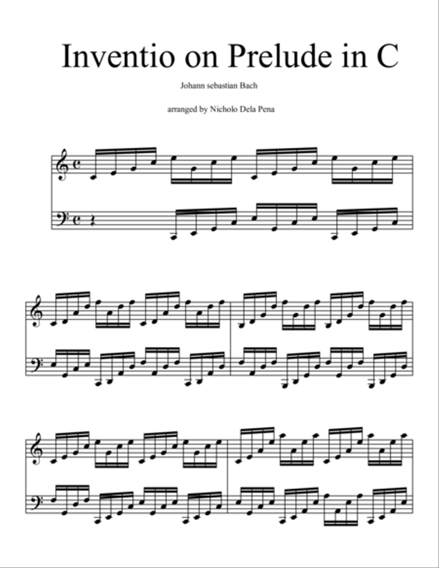Inventio on a Prelude in C Piano Solo scores gallery preview page 1