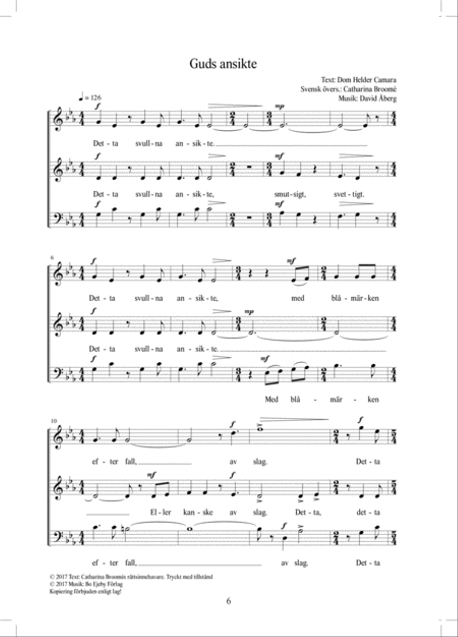 Tre motetter Tre motetter 3-Part scores gallery preview page 6