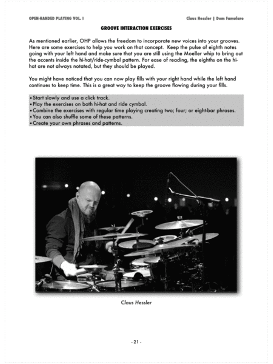 Open-Handed Playing, Volume 1 Drum Set scores gallery preview page 7