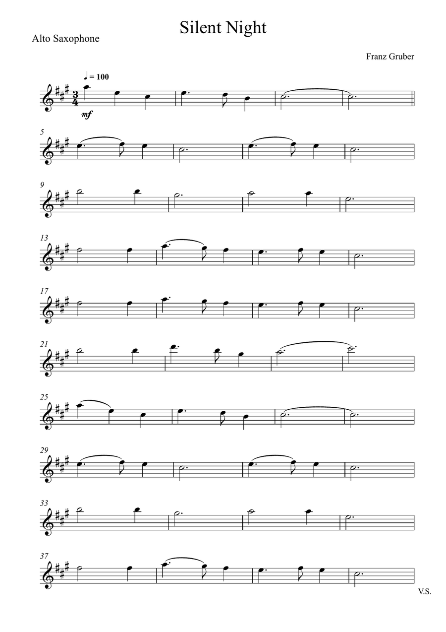Franz Gruber - Silent Night (Alto Saxophone and Trombone Duet) Trombone Duet scores gallery preview page 5