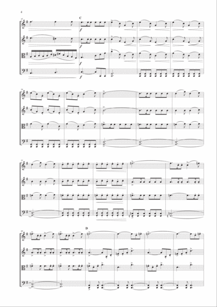 The Moldau for String Quartet String Quartet scores gallery preview page 4