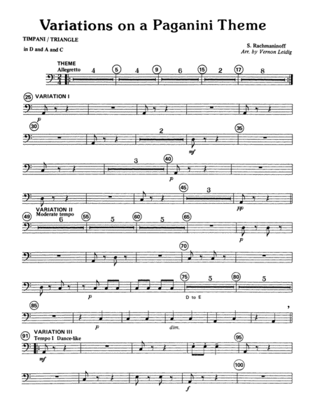 Variations on a Paganini Theme: Timpani