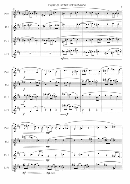 Fugue Op.129 N.9 for Flute Quartet image number null