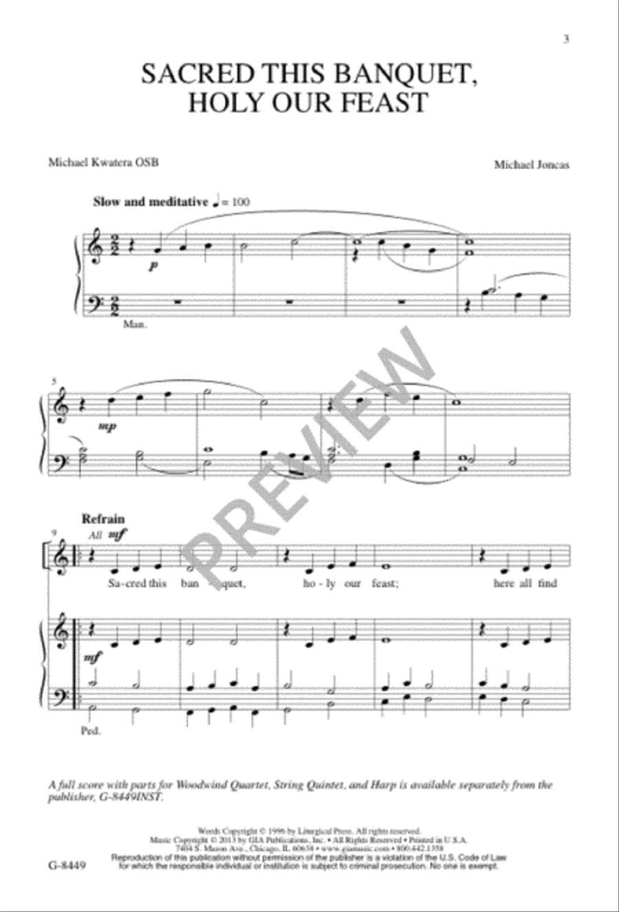 Sacred This Banquet, Holy Our Feast 4-Part scores gallery preview page 3