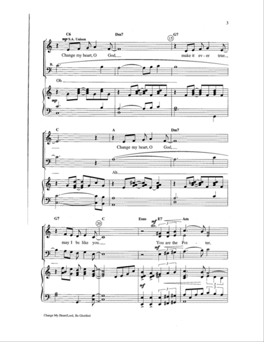 Change My Heart/Lord, Be Glorified 3-Part scores gallery preview page 3