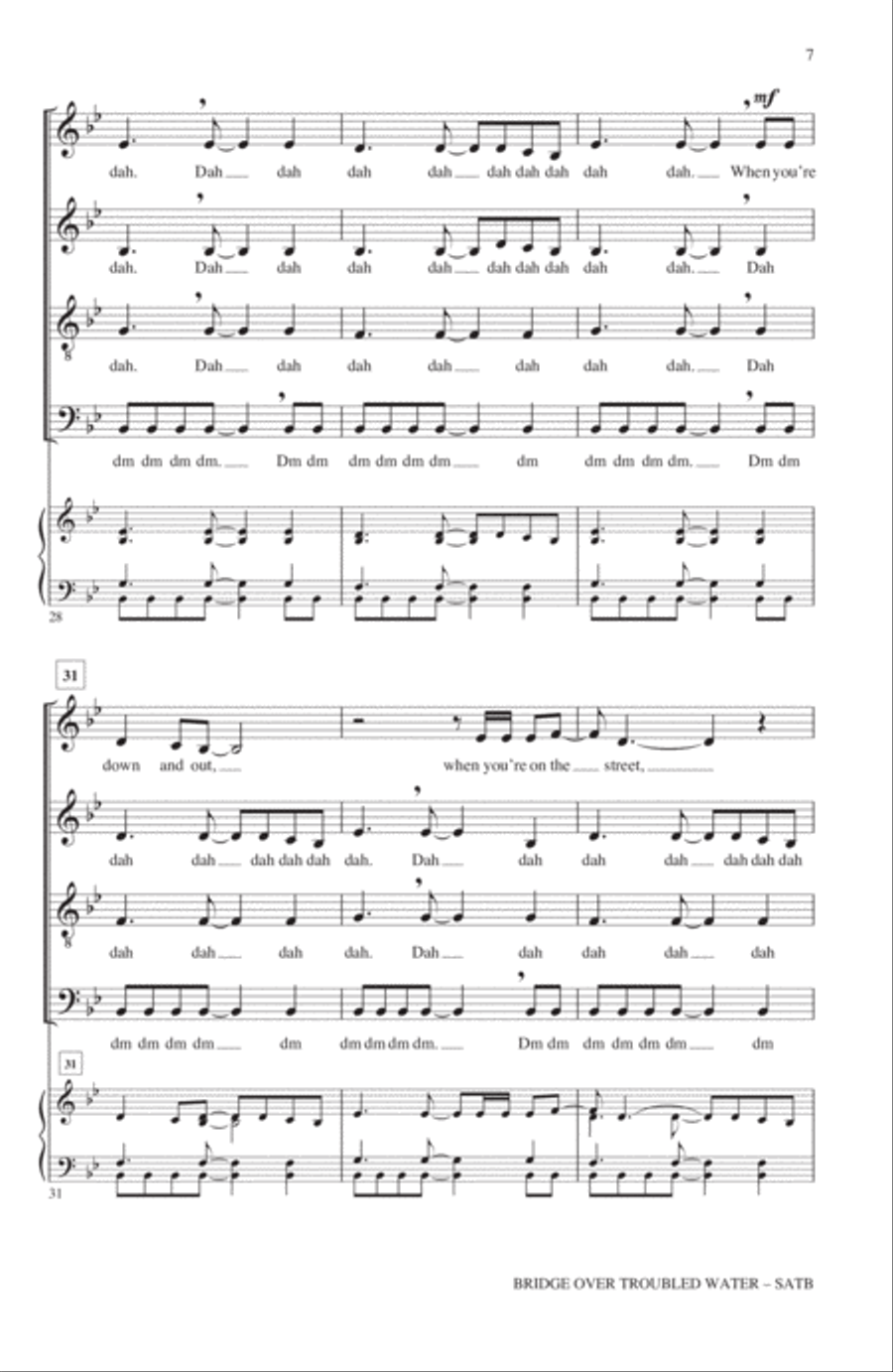 Bridge Over Troubled Water 4-Part scores gallery preview page 6