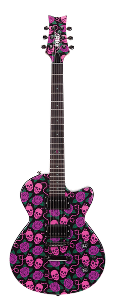 Daisy Rock Girl Guitars: Rock Candy Graphic Electric Guitar (Skulls & Roses)
