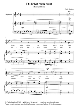 Two Heine Songs for soprano voice and piano