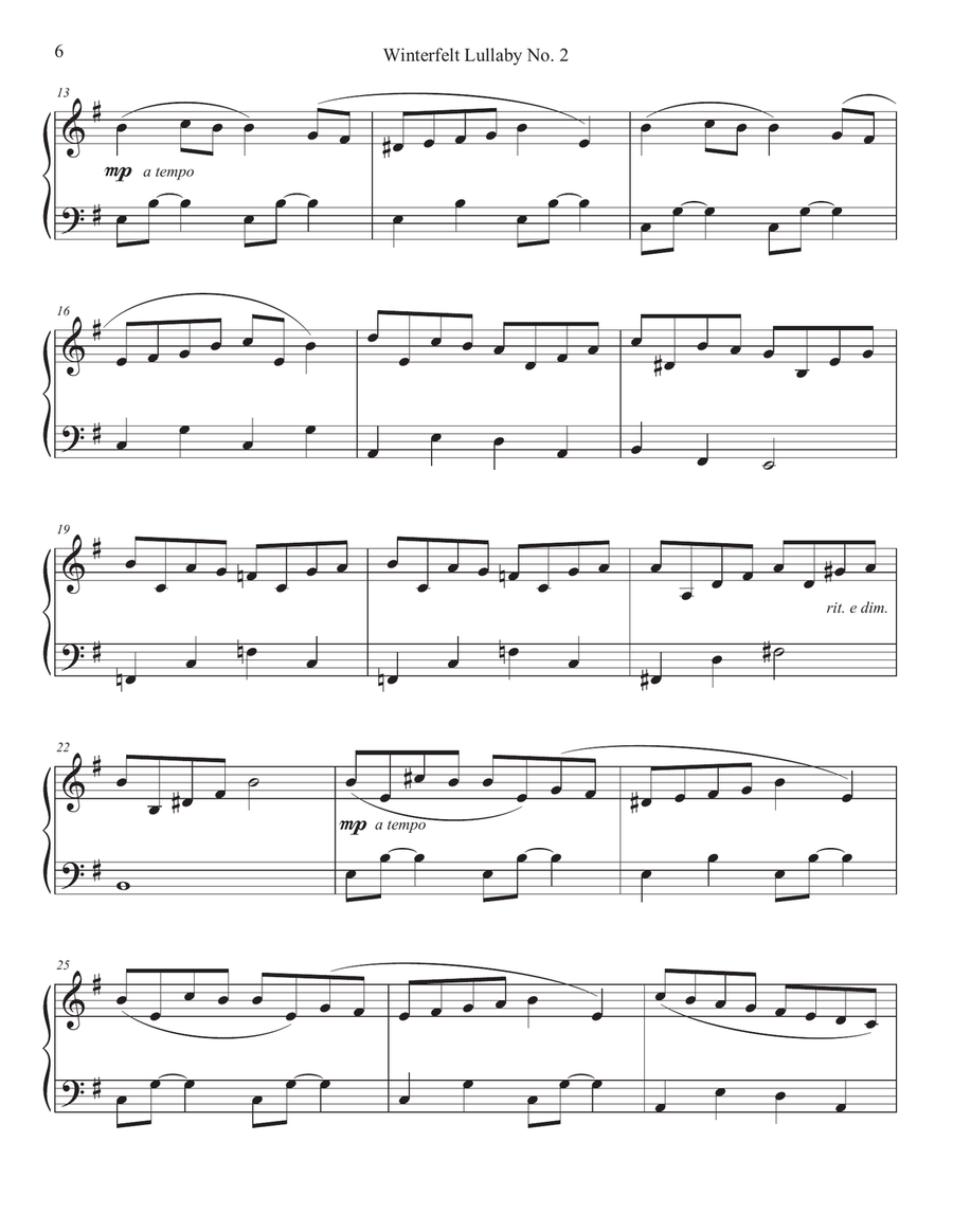 Winterfelt Lullabies Piano Book Piano Solo scores gallery preview page 6