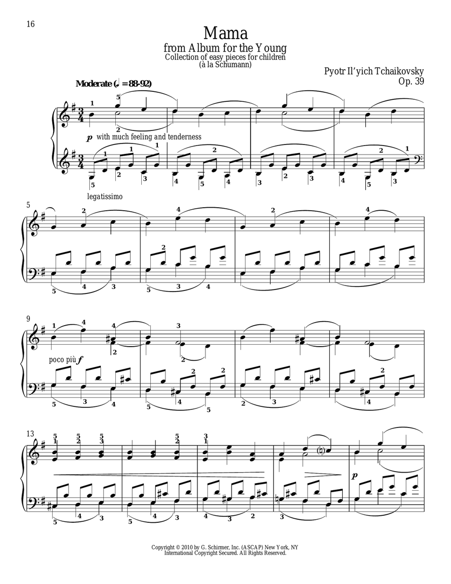 Mama Piano Solo scores gallery preview page 1