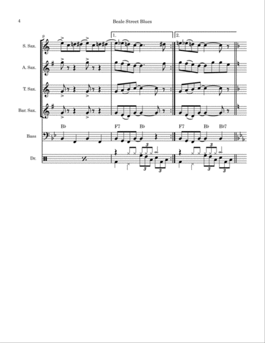 Beale Street Blues (Saxophone Quartet) image number null
