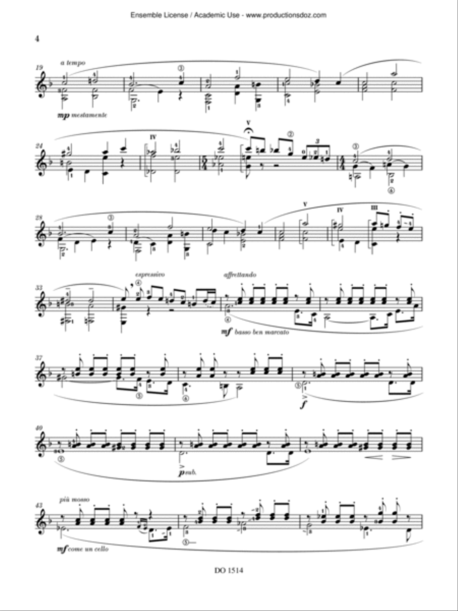 Sonata in D minor, Op. 4 Classical Guitar scores gallery preview page 4