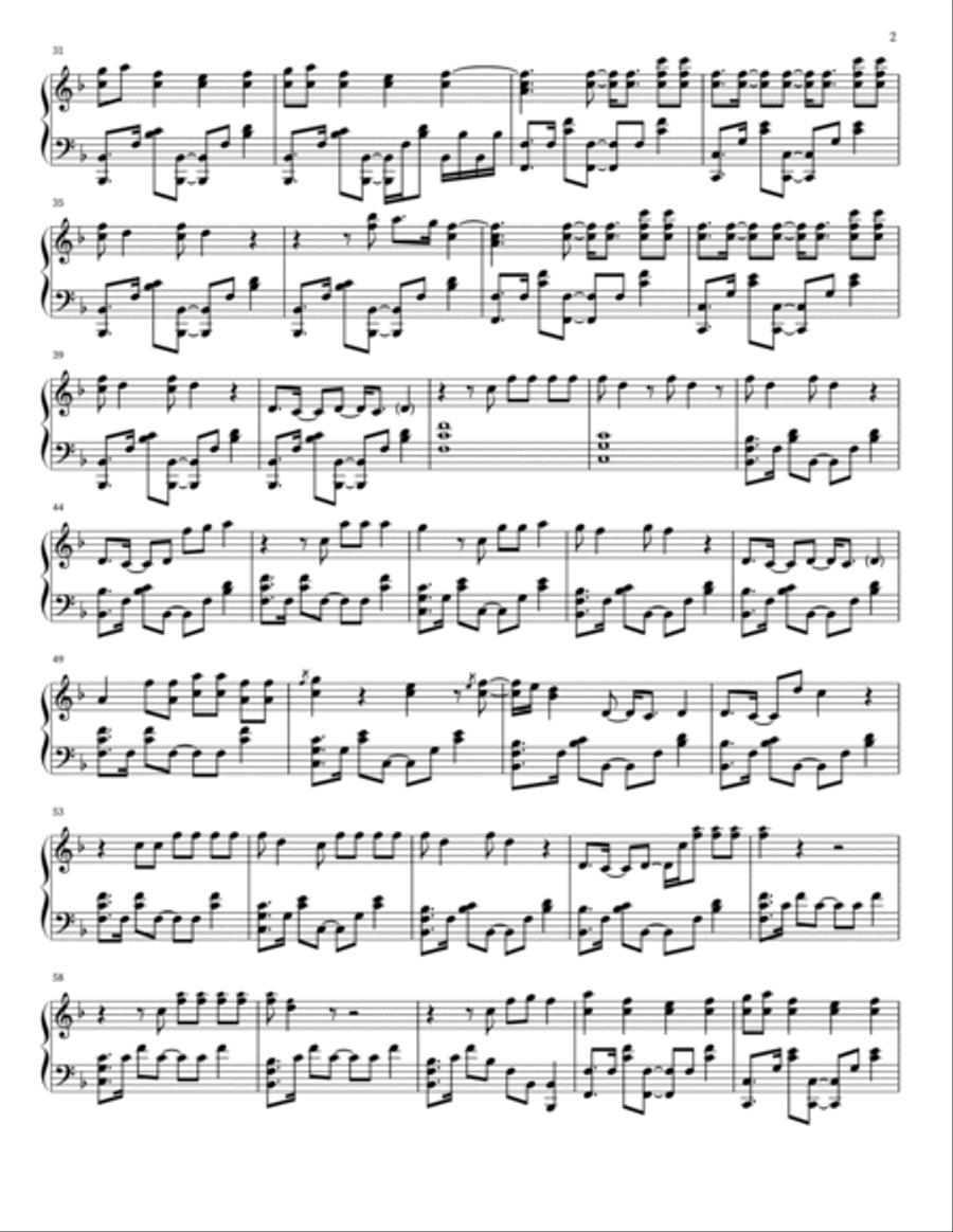 How You Get The Girl Piano Solo scores gallery preview page 2