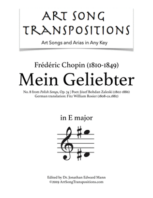 CHOPIN: Mein Geliebter, Op. 74 no. 8 (transposed to E major)