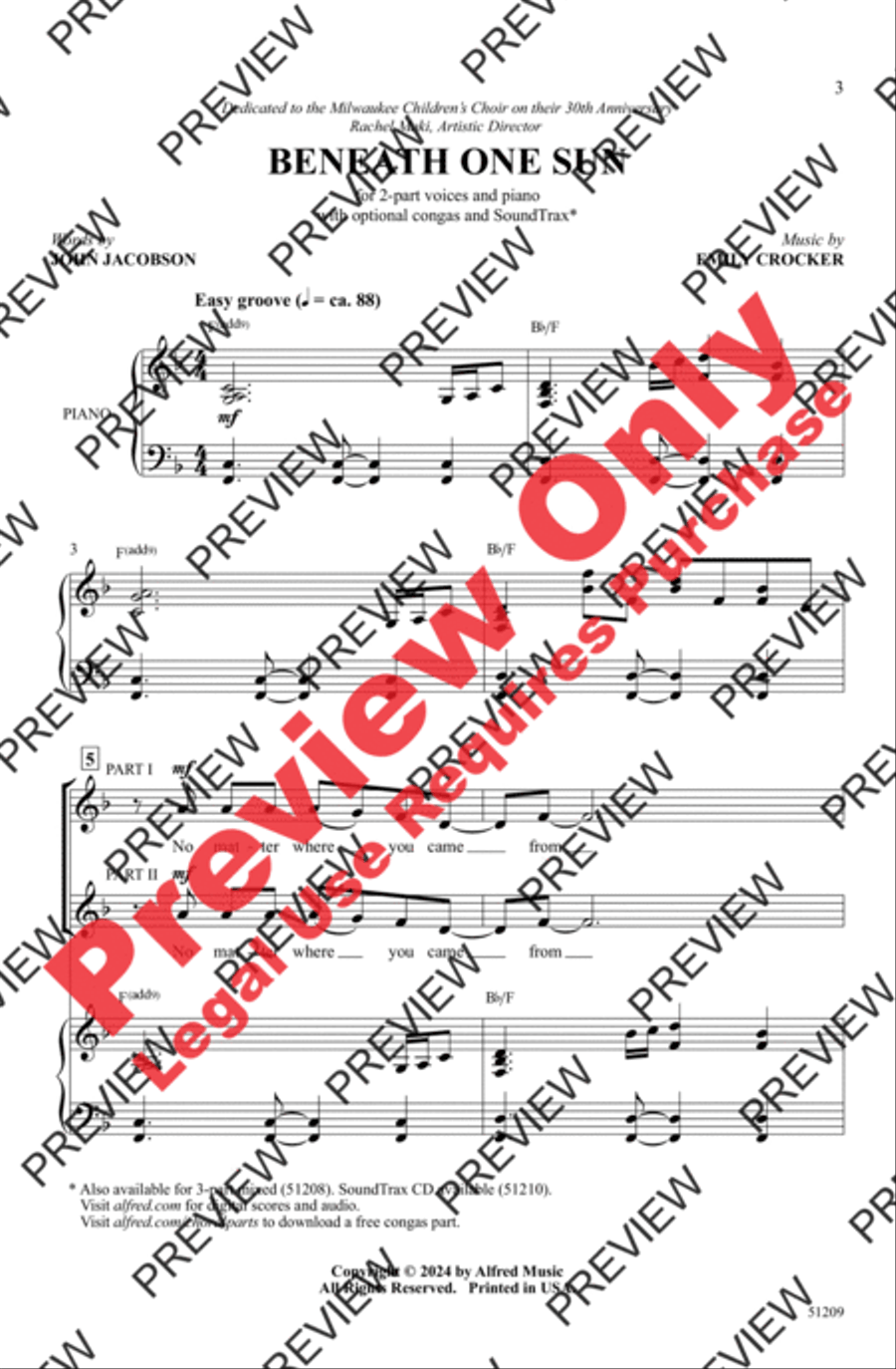 Beneath One Sun 2-Part scores gallery preview page 3