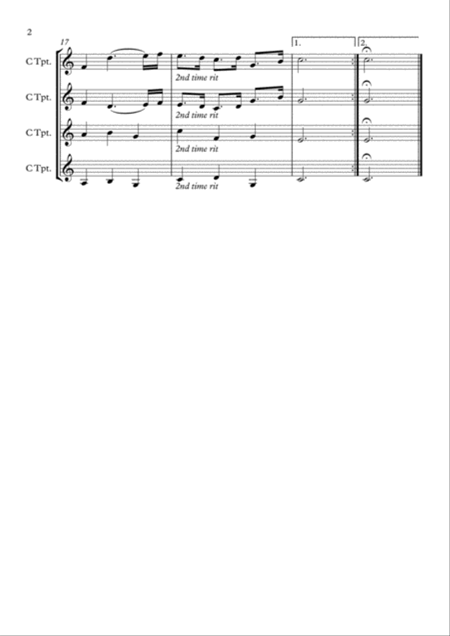 Bist Du Bei Mir for 4 Trumpets in B Flat Brass Ensemble scores gallery preview page 2