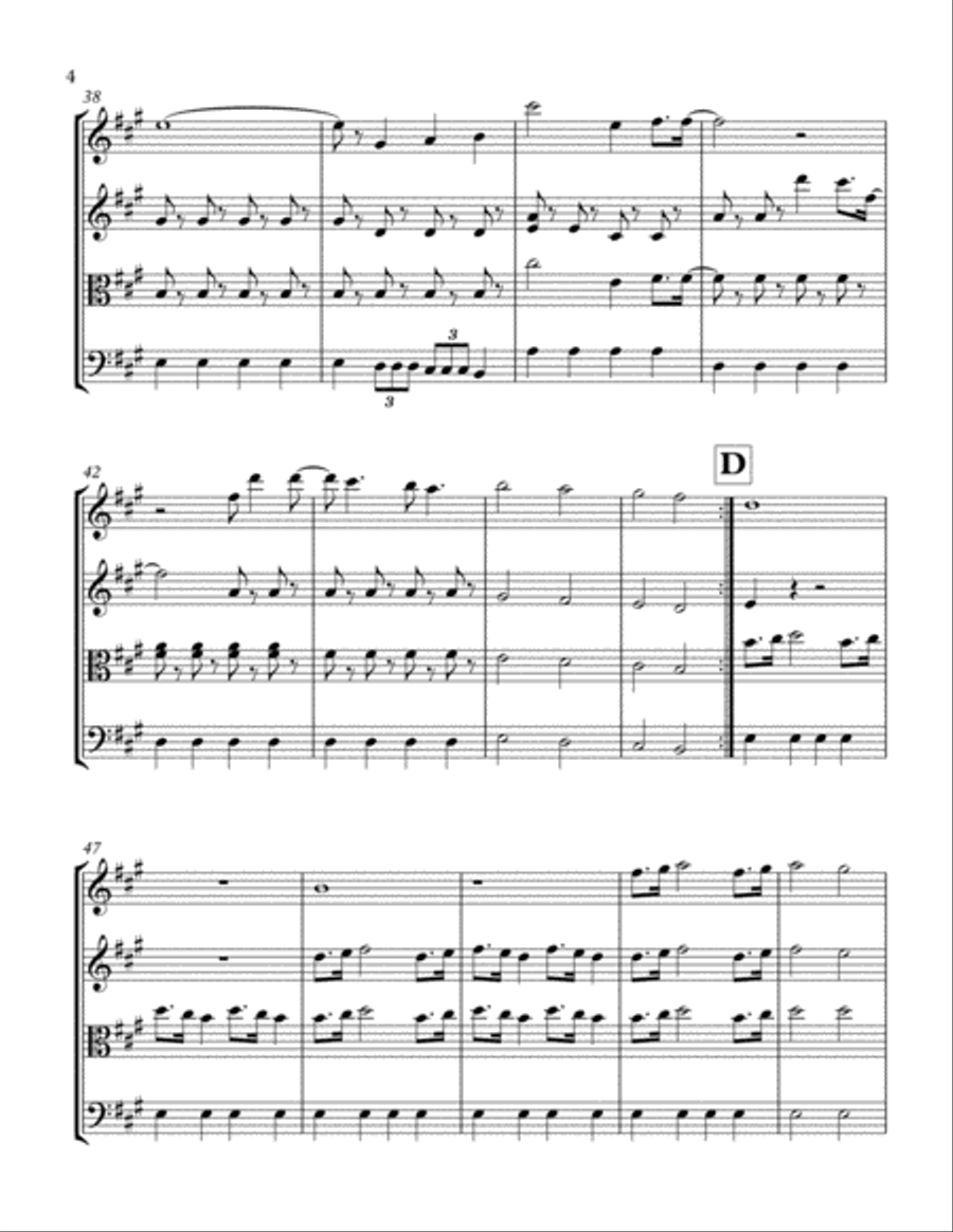Sweet Caroline String Quartet scores gallery preview page 4