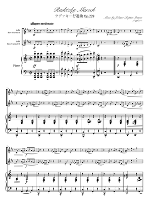 "Radetzky Marsch" (Cdur) piano trio / bass clarinet duet