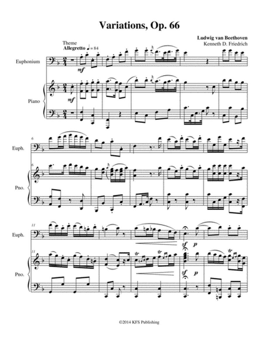 Variations, Op. 66 - euphonium and piano