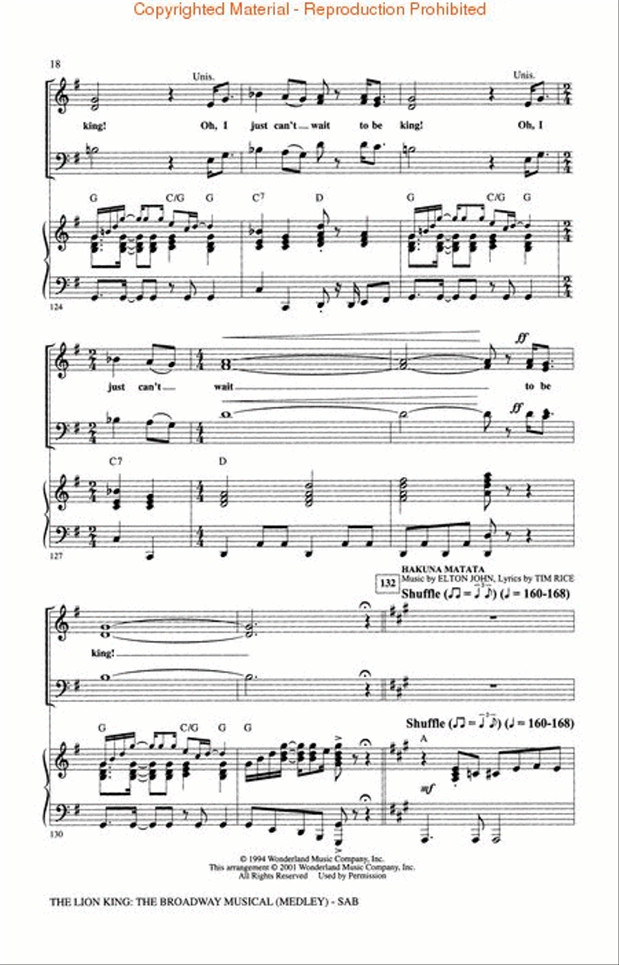 The Lion King: The Broadway Musical (Choral Medley) 3-Part scores gallery preview page 3