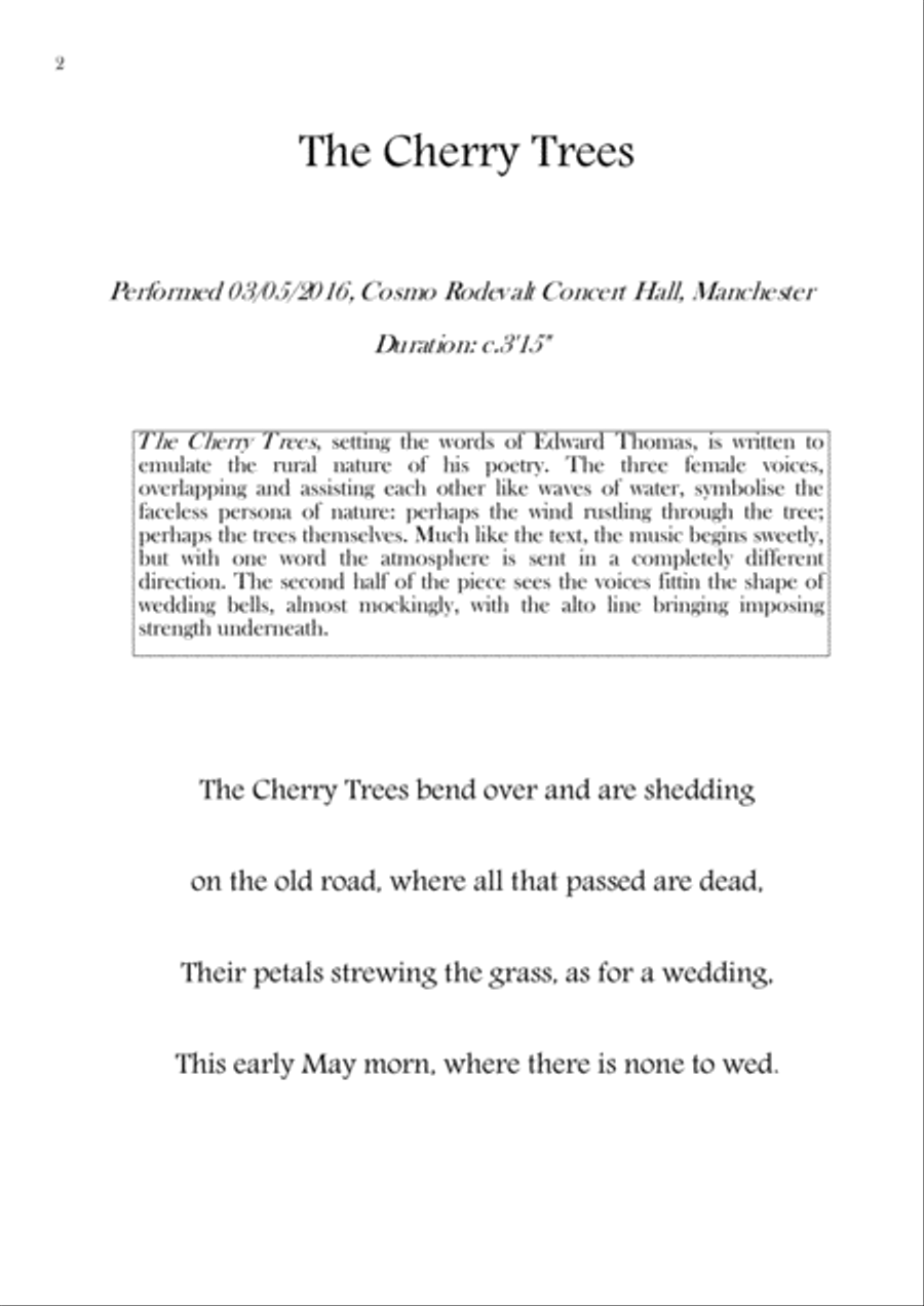 The Cherry Trees (SSA) SSA scores gallery preview page 2