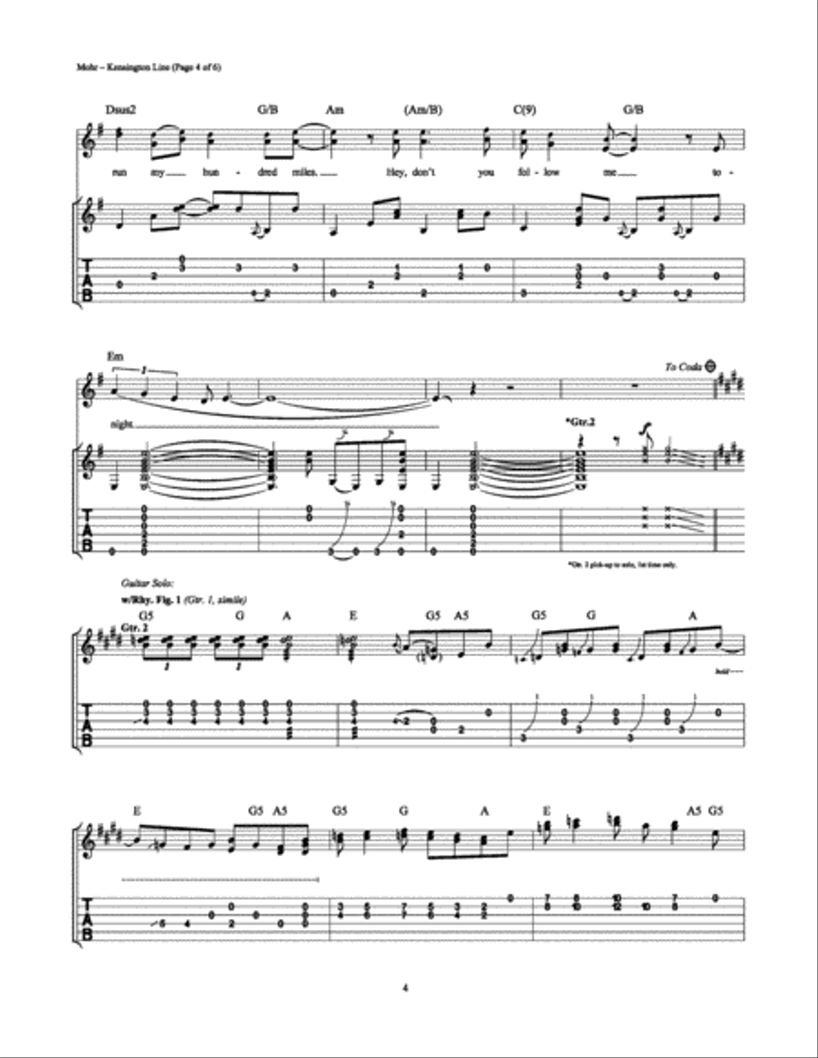 Kensington Line Kensington Line Electric Guitar scores gallery preview page 4