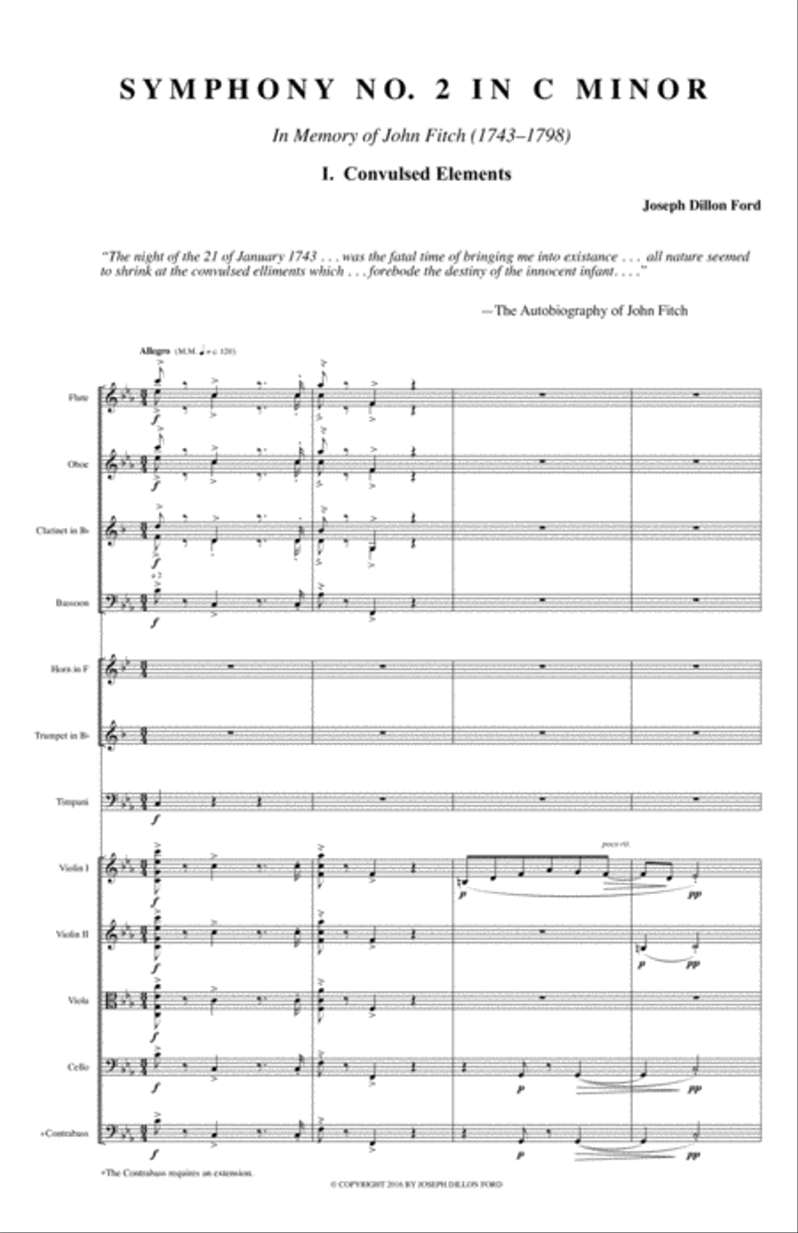 Symphony in C MINOR - The Fitch Symphony - all four movements (33 minutes) Full Orchestra scores gallery preview page 1