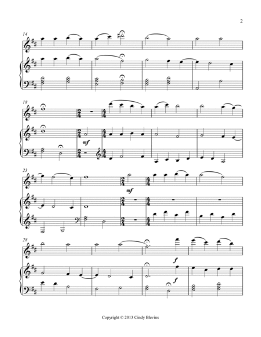 Lo, How a Rose E'er Blooming, for Harp and Flute Flute scores gallery preview page 3