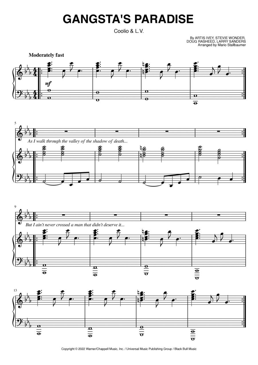 Gangsta's Paradise Voice scores gallery preview page 1