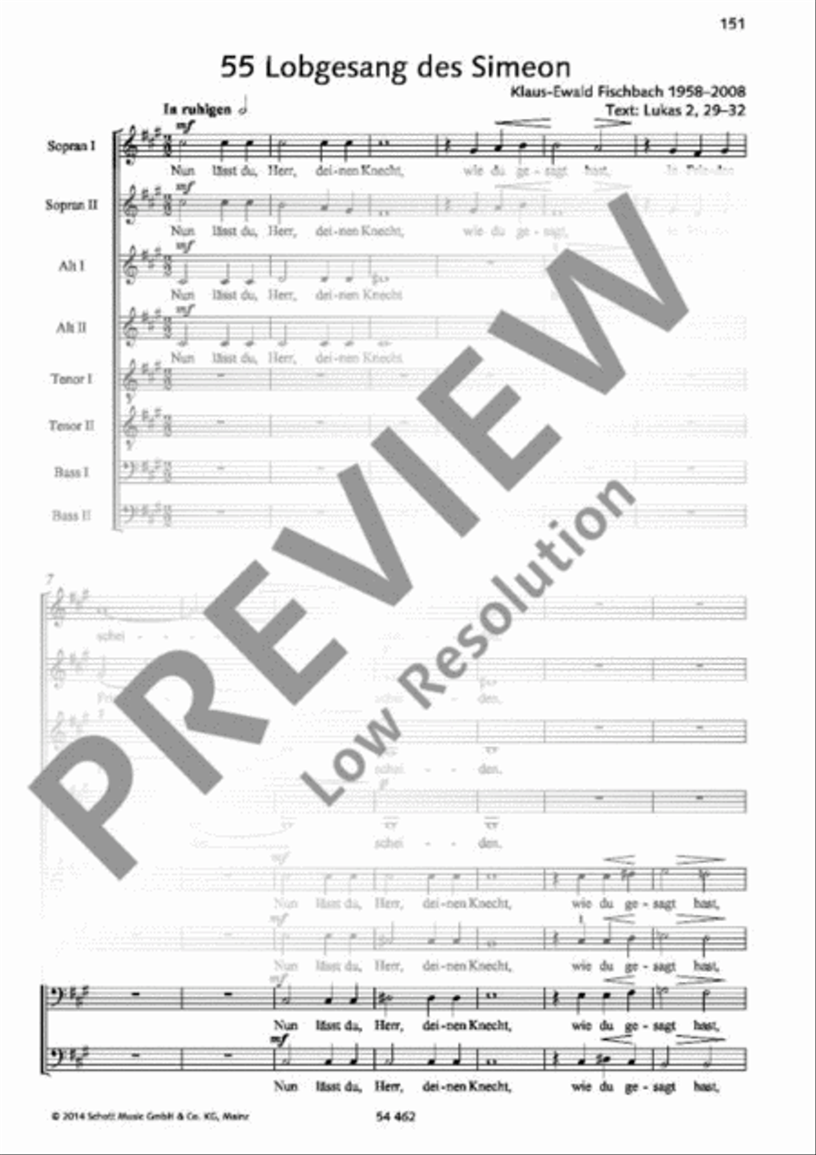 Lobgesang des Simeon Lobgesang des Simeon SSAATTBB scores gallery preview page 2