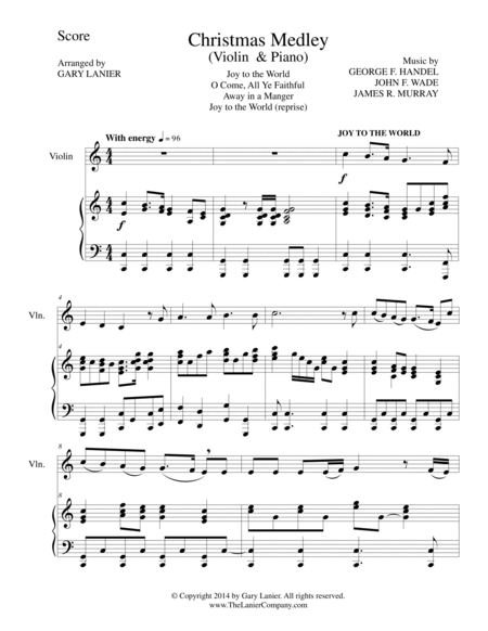 CHRISTMAS JOY MEDLEY (Violin/Piano and Violin Part) by George Frideric Handel Violin Solo - Digital Sheet Music