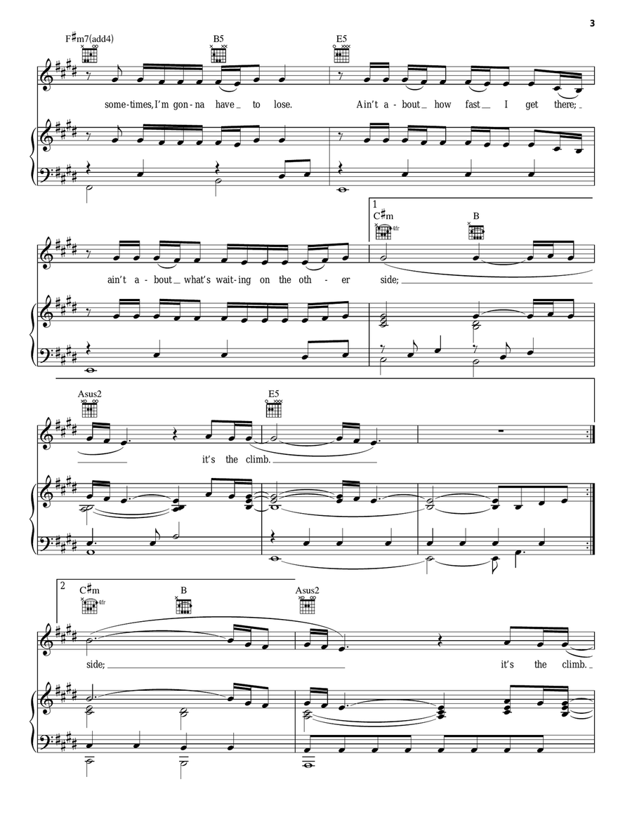 The Climb (from Hannah Montana: The Movie) Acoustic Guitar scores gallery preview page 3