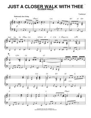 Book cover for Just A Closer Walk With Thee [Jazz version] (arr. Brent Edstrom)