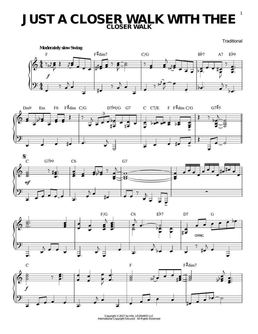 Just A Closer Walk With Thee [Jazz version] (arr. Brent Edstrom)