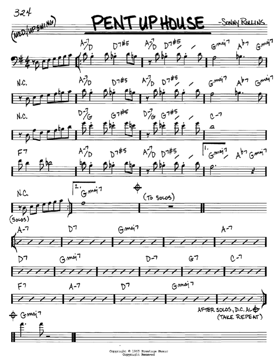 Pent Up House Piano scores gallery preview page 1
