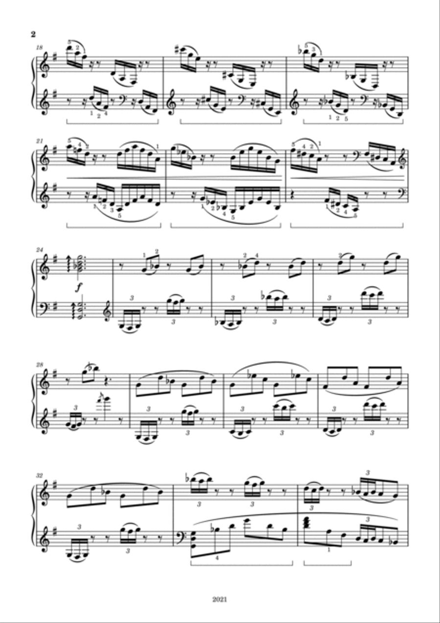 Toccata in G, W. 1 Piano Solo scores gallery preview page 2