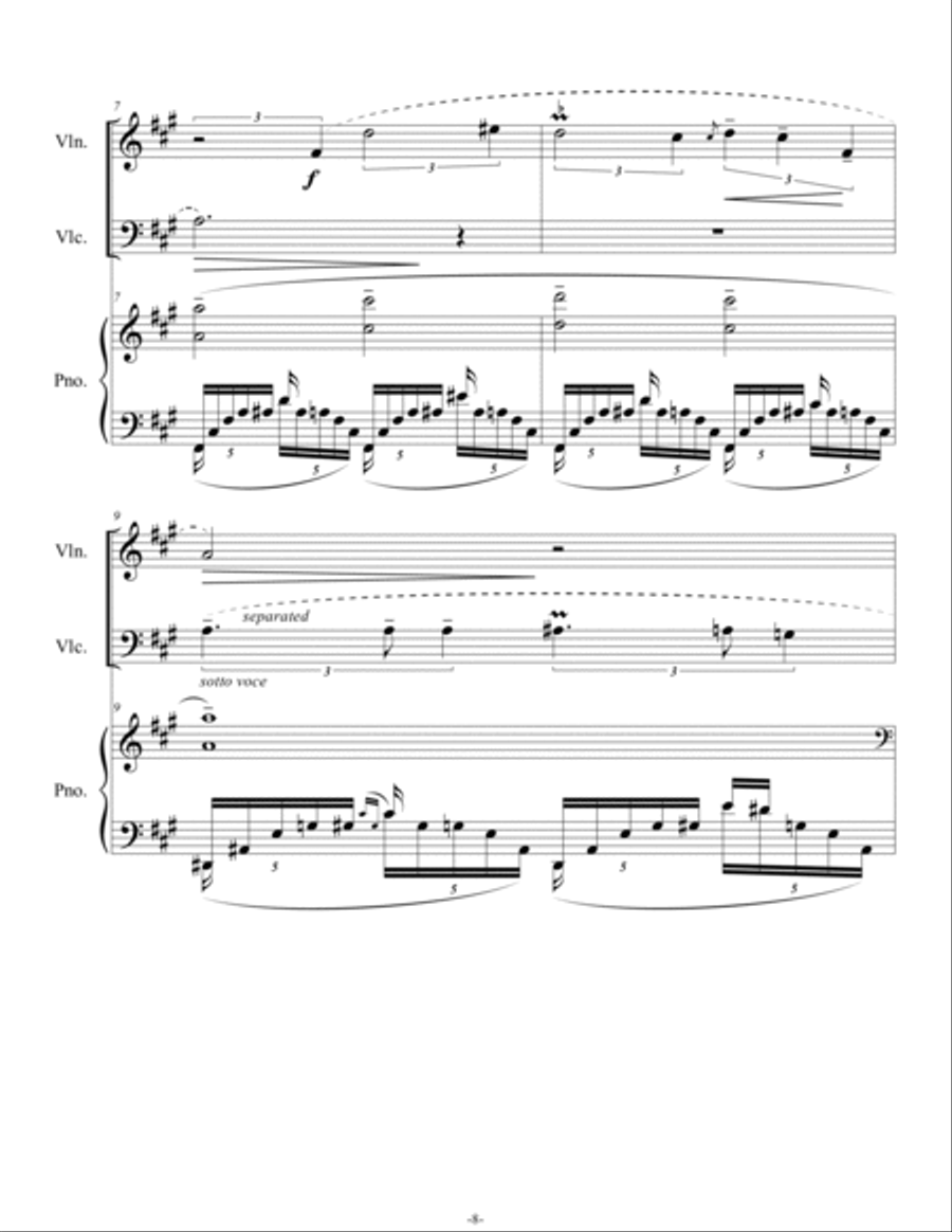 Piano Trio for Violin, Cello and Piano - Opus 19 Piano Trio scores gallery preview page 5