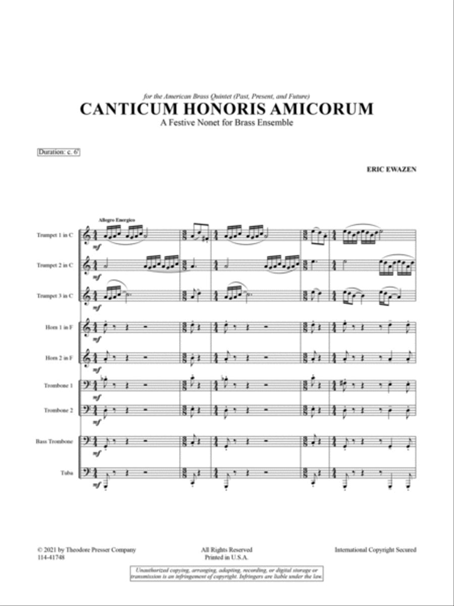 Canticum Honoris Amicorum Chamber Music scores gallery preview page 2